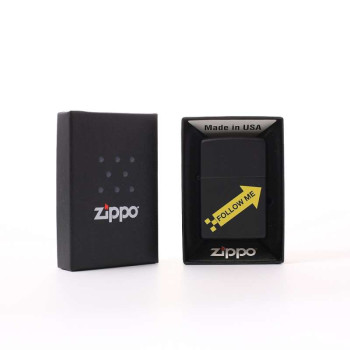 ZIPPO schwarz color "FOLLOW ME" Eg - 1