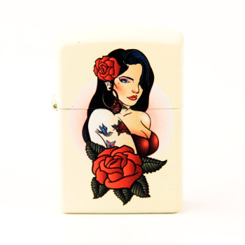 ZIPPO creme color "Pin Up Tattoo Girl Design" 60004397 - 1