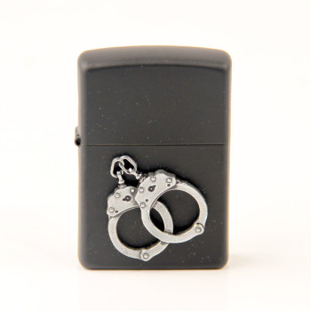 ZIPPO schwarz Emblem "Handcuffs/Handschellen" 2006320 - 1