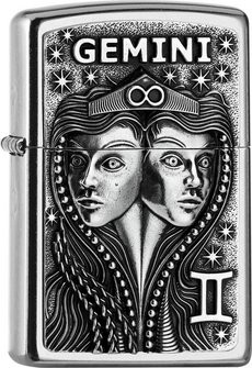 ZIPPO street chrome Plakette "Gemini" 2006503 - 1