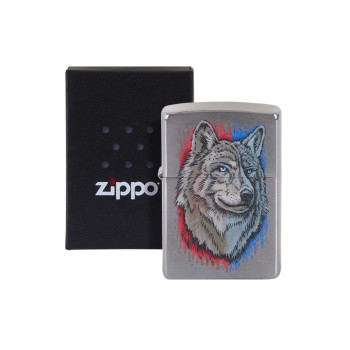 ZIPPO chrom gebürstet"Tatoo Wolf"60005714 - 1