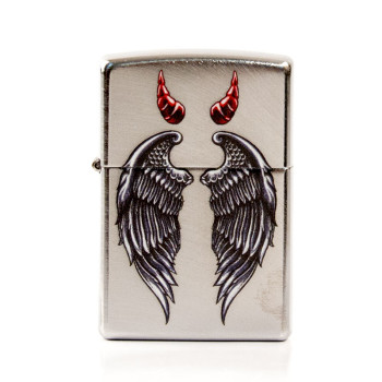 ZIPPO chrom gebürstet color "Wings And Horns Design" 60003388 - 1